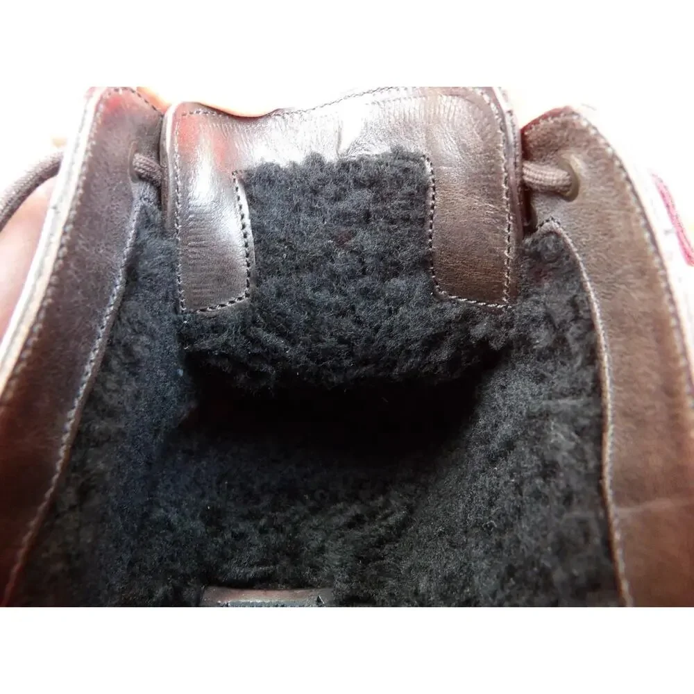 NIB BURBERRY REDWORTHS BROWN LEATHER SHEARLING DERBY OXFORDS 43.5 $795 ITALY - Picture 9 of 12